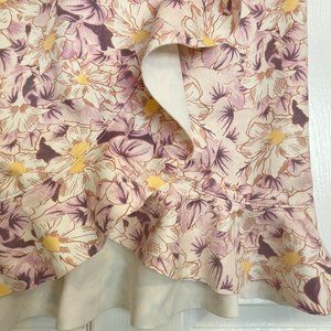 Anthropologie Floral Ruffle Pencil Skirt Size 0